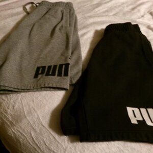 Puma Boys Black & Grey Shorts - Lot of 2 - Size Medium